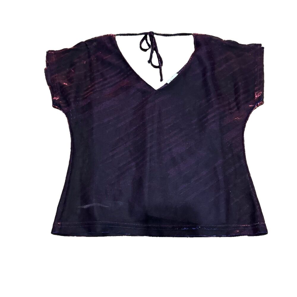 Filati Y2K Purple Iridescent Shimmery Blouse Women’s Medium USA